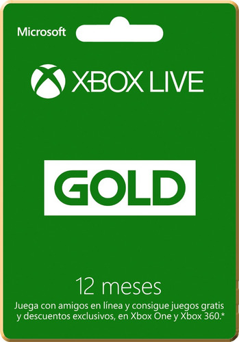 Xbox Live Gold 12 Meses 1 Año Código Membresía Suscripción
