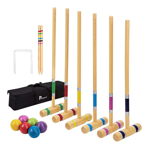 Juego Croquet 24.0 in Mazo Madera Bola Color Wickets