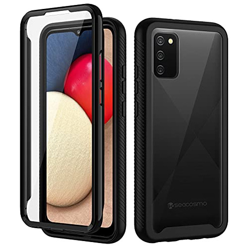 Funda De Plástico Delgada Para Samsung A02s Negro/transparen