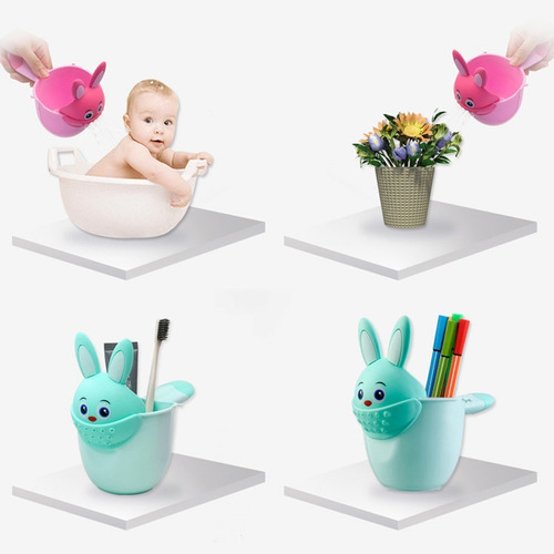 Taza De Baño Dispensadora De Agua Ducha Bebé Forma De Conejo
