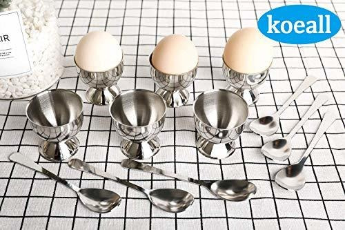 Imagen 6 de 8 de Huevera Koeall Juego De Tazas Para Huevos De Acero Inoxidabl