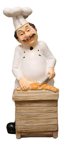 Preciosas Figuras De Cocinero De Cocina En Resina 9x11x23cm.