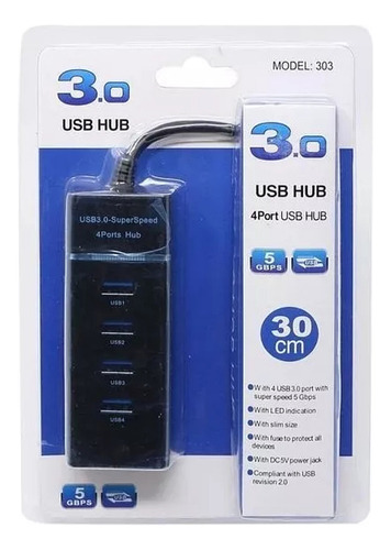 Hub Multipuerto 3.0 4 Puertos Usb Alta Velocidad 