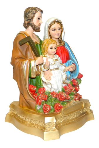 Sagrada Familia Figura De Resina 25x16x15cms Ojos De Vidrio