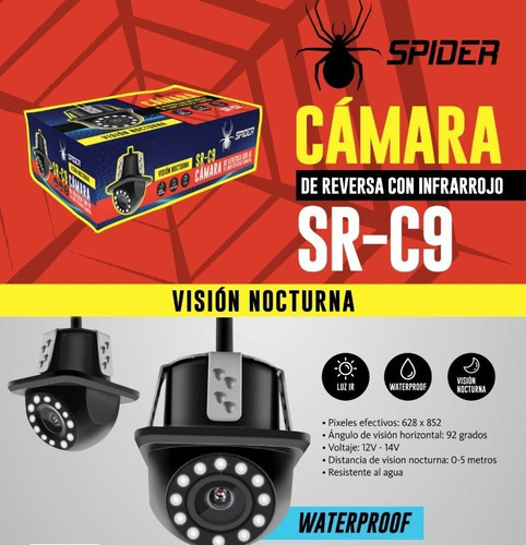 Cámara De Reversa Con Visión Nocturna Tipo Domo Spider Sr-c9