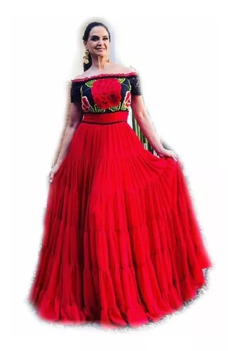 tenedor jamón Escarchado Vestidos Mexicanos Elegantes | MercadoLibre 📦