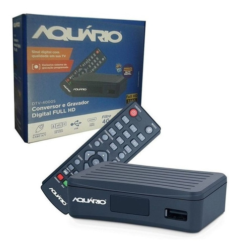 Conversor Digital Aquário Dtv 4000s Função Gravador + Hdmi