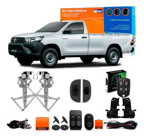 Vidro Hilux 2p 2024 2025 + Alarme Positron E Trava Tragial