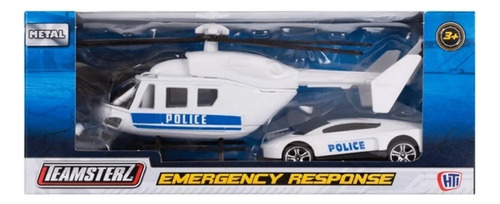 Set Auto Con Helícoptero De Rescate Juguete Teamsterz Wabro Color Rojo Personaje Emergency Response Blanco