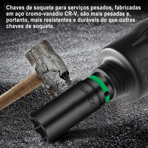Joyfox Jogo Soquete De Impacto Longo Profissional 1/2 8mm A 32mm