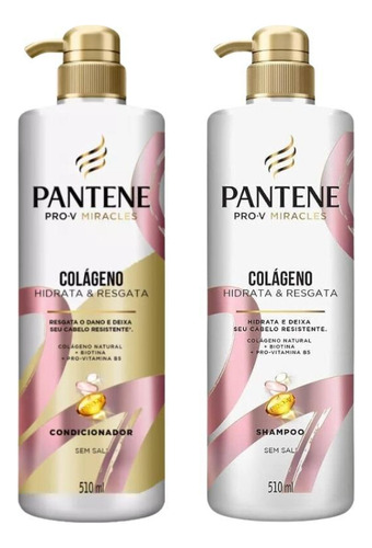 Condicionador Pantene 510ml + Shampoo 510ml Pump Colageno