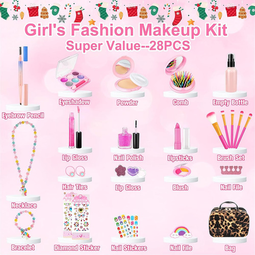 Kit De Maquillaje Para Niños De 3 A 12 Años Lavable