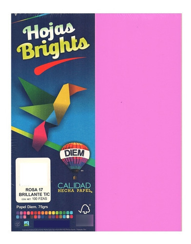 100 Hojas De Papel De Color Tamaño Carta Manualidades Color Rosa brillante