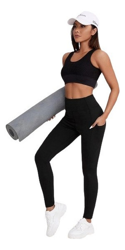 Leggings Shein Deportivo Yoga Talle Alto Con Bolsillo L Y Xl