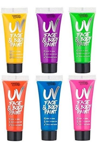 Uv Glow Blacklight Face Y Body Paint 6 Color Variety Pack 10