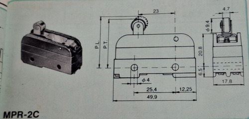 Micro Interruptor Mpr-2c 1na + 1nc Serie Bs Neumann Negro