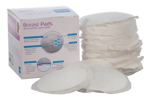 30 Absorventes Seios Breast Pads Mam Extrafinos Respiráveis