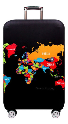 Funda De Equipaje De Viaje Con Mapa En Inglés, Maleta, A Pru