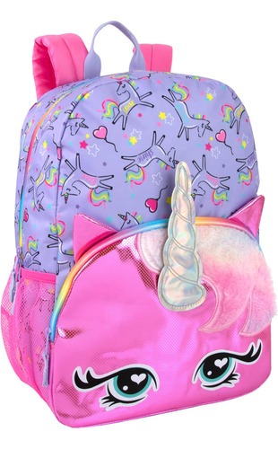 Mochila Holográfica De Unicornio Arcoíris Con Cuerno De Emma