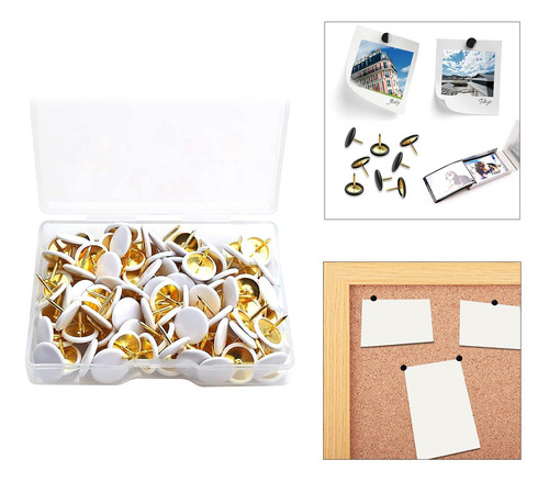 200 Pçs Quadro De Avisos Tachinhas De Branco 1cmx1cm Branco