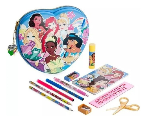 Cartuchera Princesas  + Kit Con 30 Piezas Importado Disney