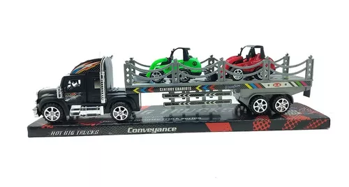 Caminhão Truck A Fricção + 2 Trator Brinquedo Infantil