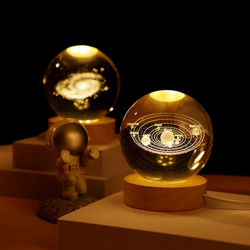 Lámpara De Noche Con Bola De Cristal De 60 Mm Con Base Para