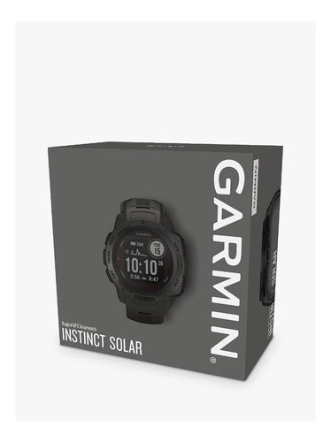 Smartwatch Garmin Solar Instinct Standard 0.9" caja 45mm de polímero reforzado con fibra graphite, malla graphite de silicona y bisel graphite de polímero reforzado con fibra