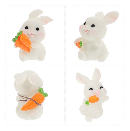 Dibujo Animado De Conejo Con Diseño De Micro Paisaje, 6 Unid