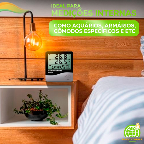 Relógio Termo Higrômetro Digital Com Sensor Externo Interno Medidor De Temperatura Umidade Ar Termômetro De Ambiente Tumblr
