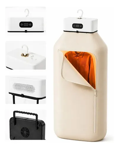 Secador De Roupas Elétrico Portátil Suspenso Cortina Branco/bege 127v