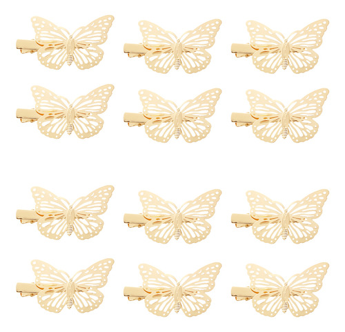 Pinzas De Pelo Con Forma De Mariposa Grace, 12 Unidades