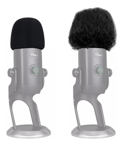 Kit 2 Filtros Anti Viento Micrófono Blue Yeti X_ Negro