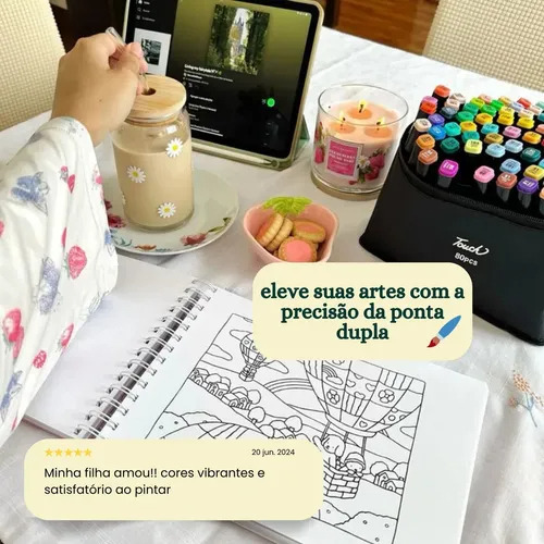 Libro Para Colorear Con Base De Doble Punta, 60 Colores+3 Bo