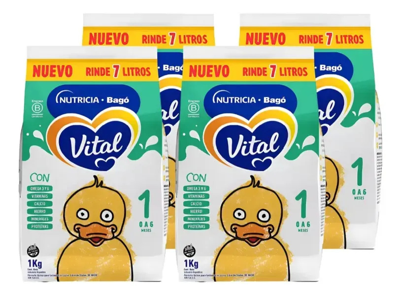 Leche en polvo Vital 1 - Pouch 1 kg (Pack 4 unidades)