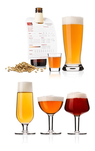 Imagen 2 de 3 de Set De Diez Vasos De Cata/ Degustación Para Cerveza Vacuvin
