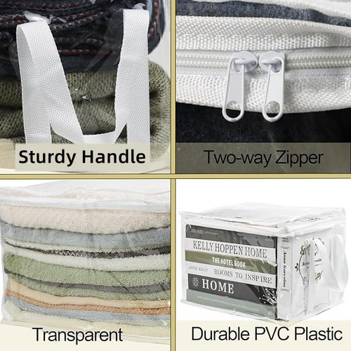 3 Bolsas De Almacenamiento Transparentes Libros, Ropa, ...