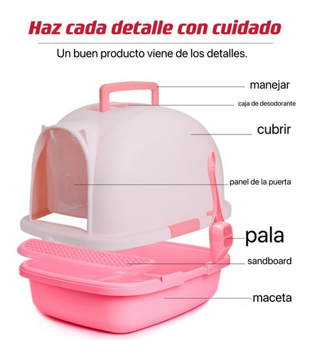 Imagen 2 de 7 de Caja De Arena Para Gatos. Desodorante Completamente Cerrado