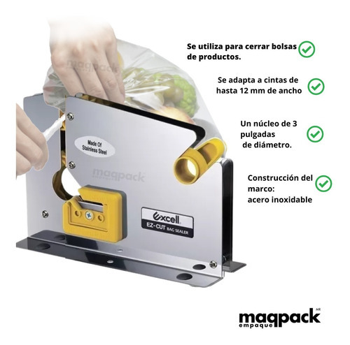 Cierra Bolsas De Acero Inoxidable Excell Para Cinta De 1/2