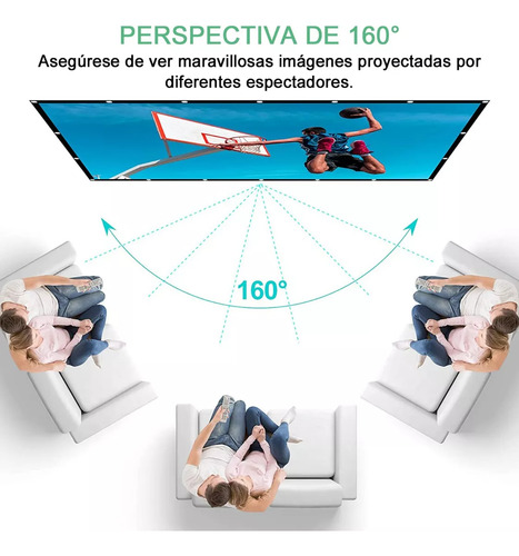 Telón Para Proyector 150 Pulgadas 16:9 Proyección Espesar