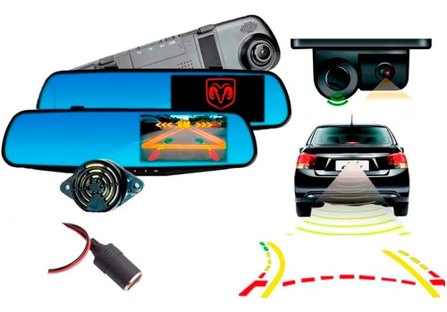 Espejo Retrovisor Dvr Camara Y Sensor De Reversa Dodge