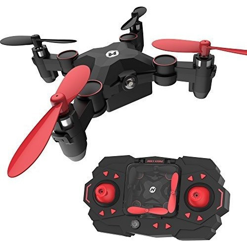 Mini Dron Con Control Remoto Color Negro Rojo De Plastico