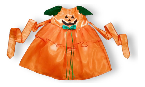 Vestido Disfraz Calabaza Halloween Niña 1 Año