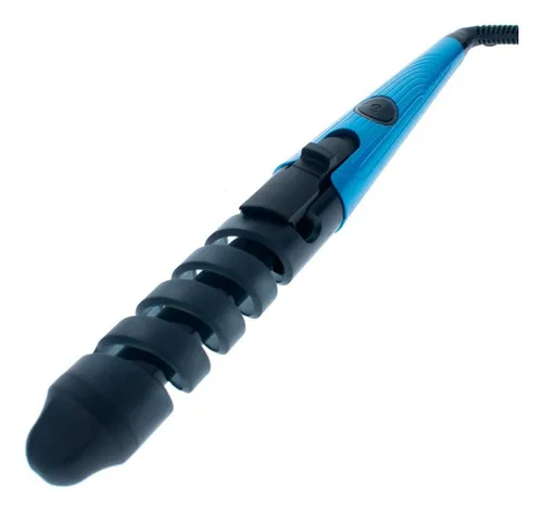 Set Planchita + Buclera Y Peine Profesional Beauty Style Color Celeste