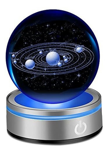 Bola De Cristal Del Sistema Solar 3d Ifolaina 3.15 Con Led C