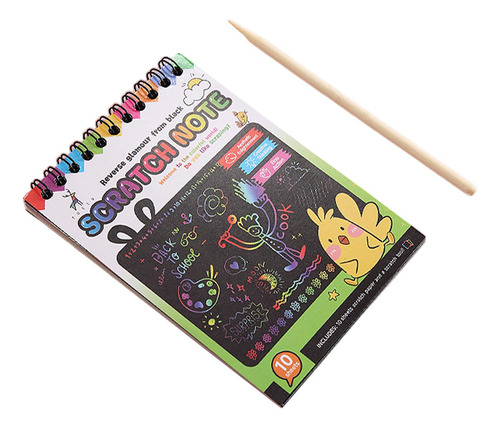 4 Cuaderno De Papel Para Rascar, Pintar Y , Aprendizaje