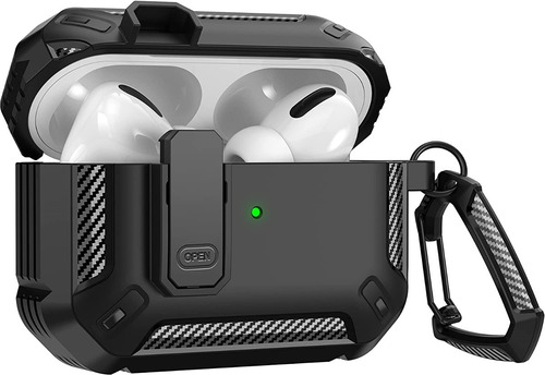 Funda Para AirPods Pro 2 Fibra Carbono Protector Antichoque 