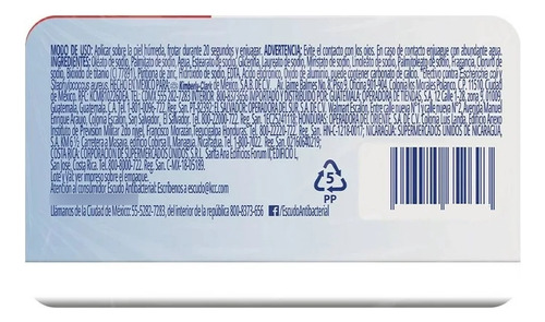 Jabón Corporal Escudo Antibacterial 10pz De 135g En Barra