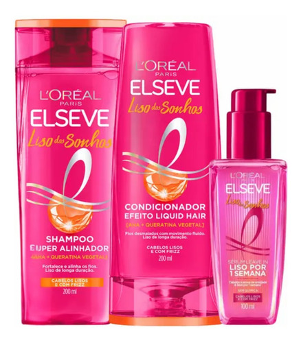 Kit Shampoo + Condicionador + Sérum Liso Dos Sonhos - Elseve