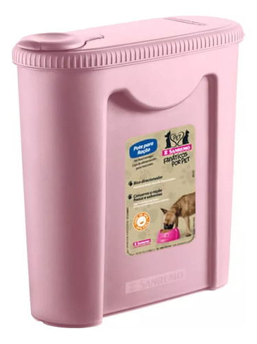 Porta Ração Pote Com Tampa Pet Gato Cachorro Dispenser